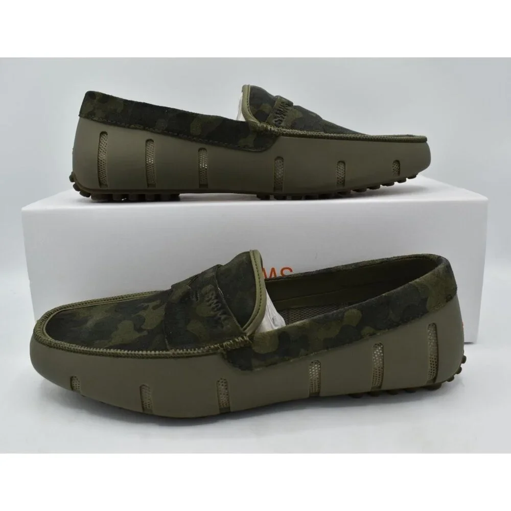 SWIMS‎ Mens Size 9 Luxe Driver Hickory Green Camo Camouflage Loafers Shoes